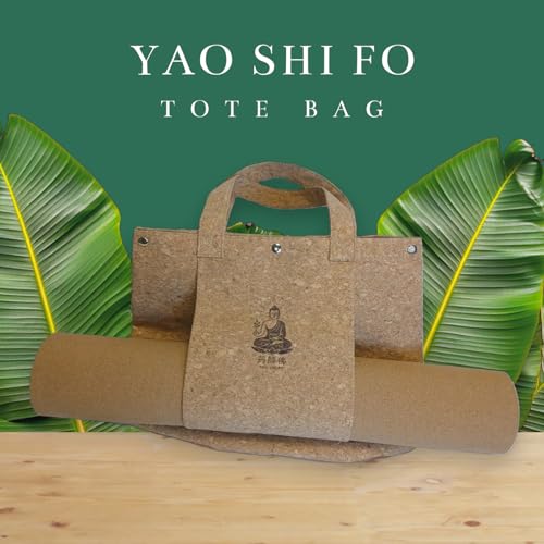 YAO SHI FO Cork Tote Bag with Mat Slot